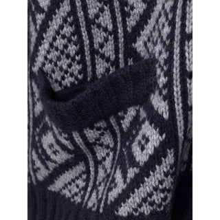 Zweifarbige Kaschmir-Strickjacke