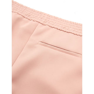 Pantalones casuales de poliéster rosas