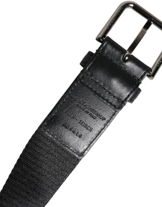 Black Blue Polyester Printed Metal Buckle Belt