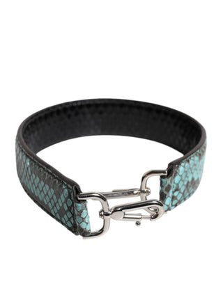 Schwarzer blauer exotischer Lederbeutel Schultergurt