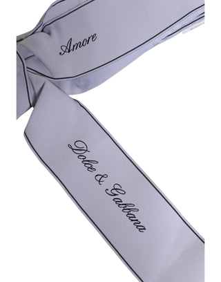 White Waist Ribbon Wide Bow Logo Belt