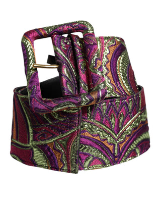 Mehrfarbiger Gürtel mit Blumen-Jacquard und breiter Taille