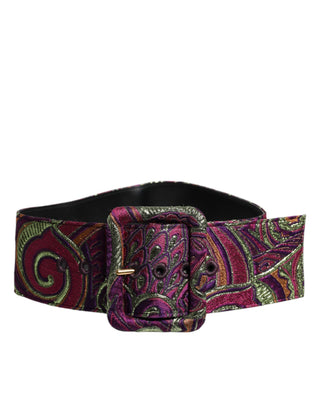 Mehrfarbiger Gürtel mit Blumen-Jacquard und breiter Taille