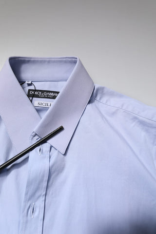 Camisa formal de vestir SICILIA de algodón azul claro  