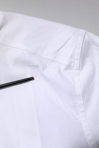 Weißes Baumwoll-Stretch-GOLD-Kleid-Businesshemd