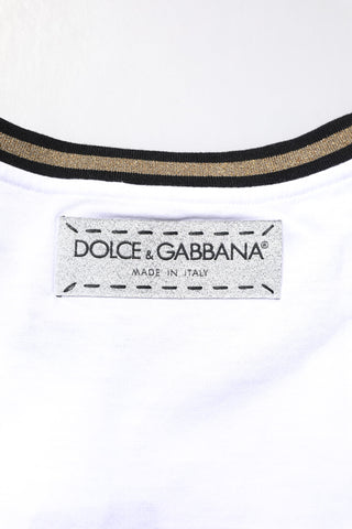 White Graphic Print Cotton Crew Neck T-shirt
