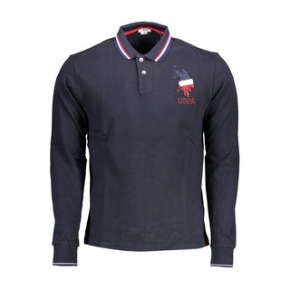 Blue Cotton Men's Polo Shirt