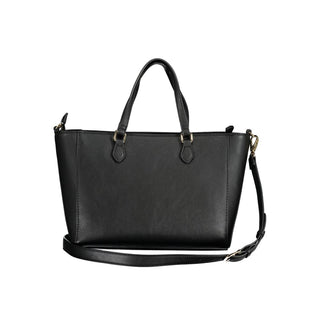 Schwarze Damenhandtasche aus Polyurethan