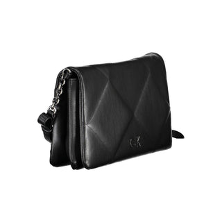 Bolso de hombro negro de poliéster para mujer