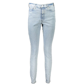 Pantalones vaqueros azules de algodón para mujer
