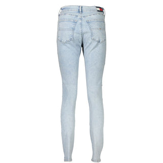 Pantalones vaqueros azules de algodón para mujer
