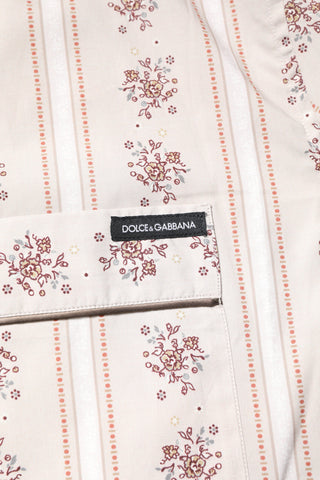 Pijama de algodón para hombre con estampado floral beige  