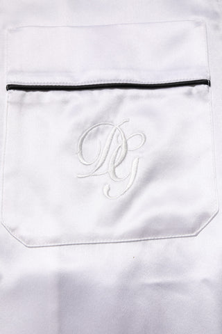 White Satin Silk Men Pajama Set Sleepwear