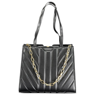 Schwarze Damenhandtasche aus Polyurethan