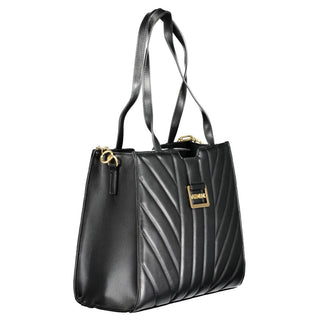 Schwarze Damenhandtasche aus Polyurethan