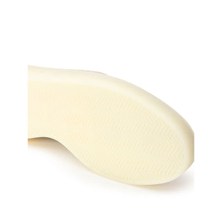 Beigefarbene Low-Top-Sneaker aus Leder