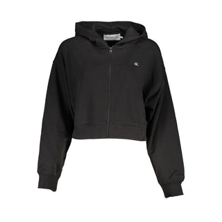 Schwarzes Damen-Sweatshirt aus Baumwolle