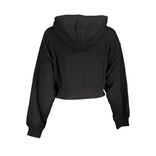 Schwarzes Damen-Sweatshirt aus Baumwolle
