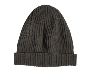 Green Wool DG Plaque Knitted Winter Beanie Hat