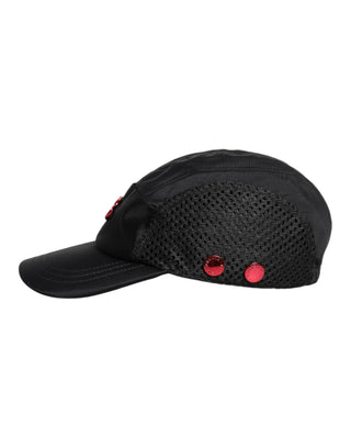 Schwarze Nylon-Baseballkappe mit 6 Panels und DG-Logo