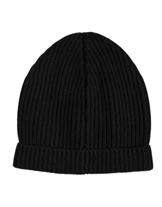 Gorro de invierno tejido de cachemira negra