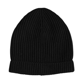 Gorro de invierno tejido de cachemira negra