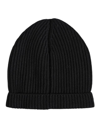 Black Cashmere Knitted Winter Beanie Hat