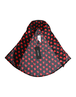 Sombrero de poliéster negro con corazones rojos