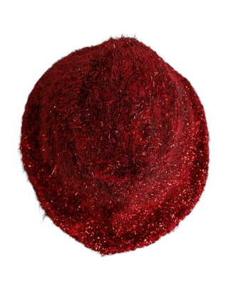 Roter Viskose-Glitzer-Breitrand-Anglerhut