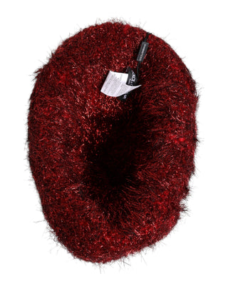 Roter Viskose-Glitzer-Breitrand-Anglerhut