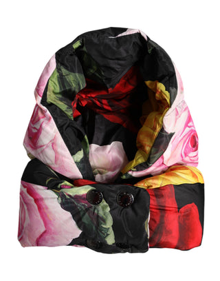 Gorro envolvente de cabeza completa con estampado floral negro