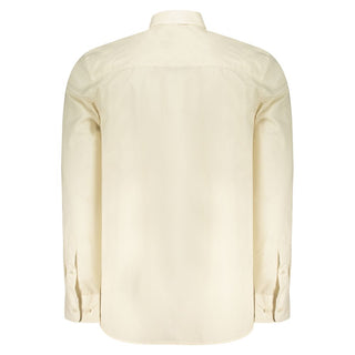 Beige Cotton Men Shirt