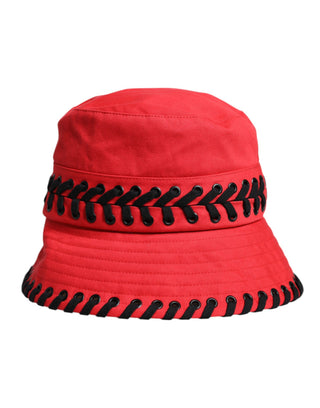 Roter Spitzen-Polyester-Anglerhut mit breiter Krempe