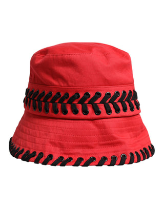 Roter Spitzen-Polyester-Anglerhut mit breiter Krempe