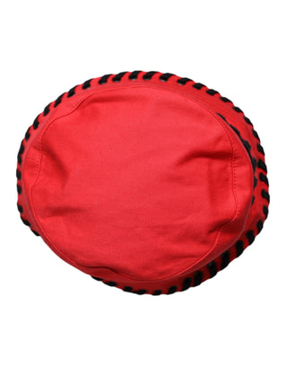 Roter Spitzen-Polyester-Anglerhut mit breiter Krempe