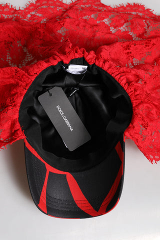 Red Black Lace Tulle Cotton Baseball Cap