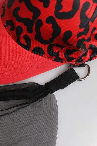 Red Cotton 6 Panels Women Baseball Cap