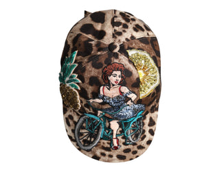 Brown Leopard Sequin Sicily Baseball Cap