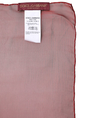 Bufanda chal envolvente rectangular de seda roja para mujer