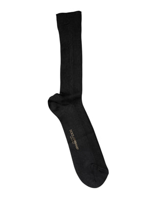 Schwarze Baumwoll-DG-Logo-Mid-Calf-Herrensocken