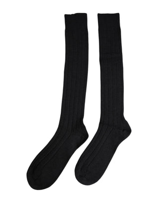 Schwarze DG Socken mit Logo-Print über der Wade
