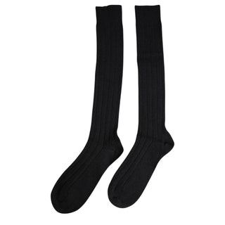 Schwarze DG Socken mit Logo-Print über der Wade