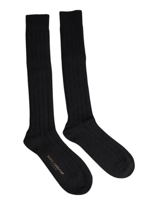 Schwarze DG Socken mit Logo-Print über der Wade