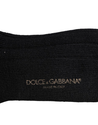 Schwarze DG Socken mit Logo-Print über der Wade