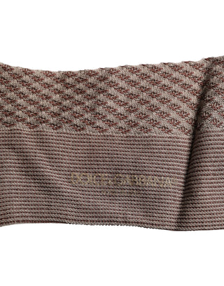 Brown Solid DG Logo Mid Calf Men Socks