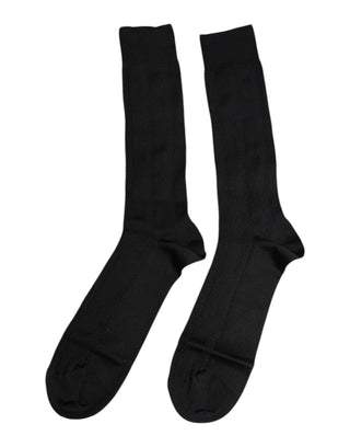 Calcetines elásticos negros con logo para hombre hasta media pantorrilla