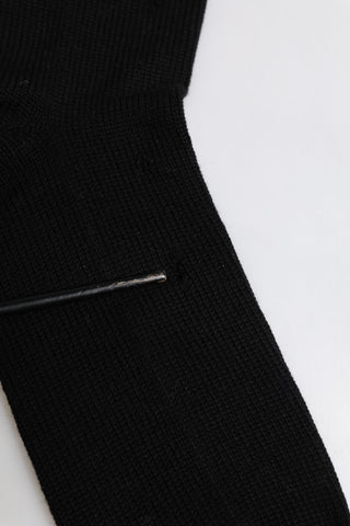 Calcetines sólidos elásticos negros para hombre hasta media pantorrilla