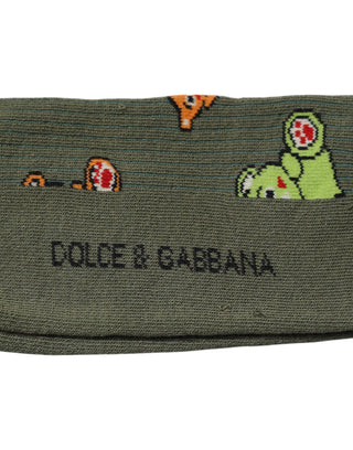 Grüne Nylon DG-Bären bedruckte Wadenlange Socken