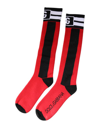 Calcetines rojos de algodón elástico estampados