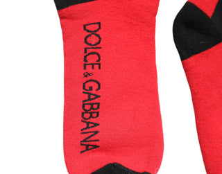 Calcetines rojos de algodón elástico estampados